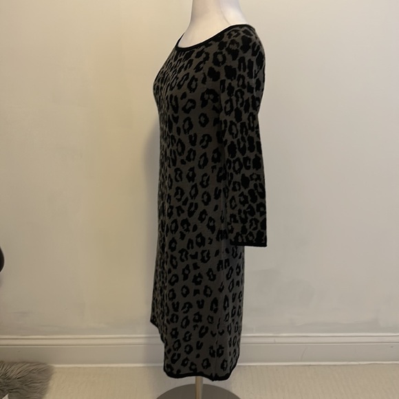 Garnet Hill Wool Leopard Print Sweater Dress - Picture 3 of 6